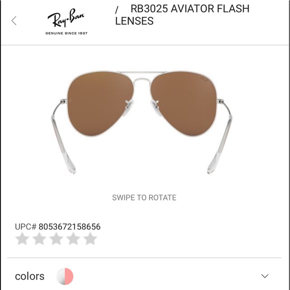 Ray Ban AVIATOR FLASH LENSES silver copper Flash - Picture 4 of 8